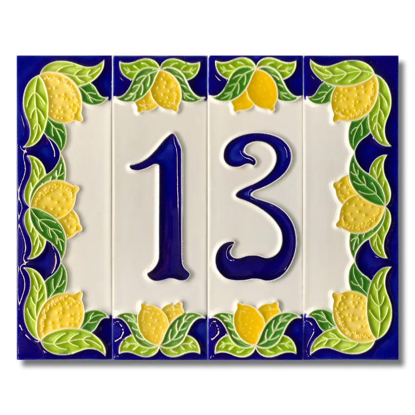 House numbers with lemons