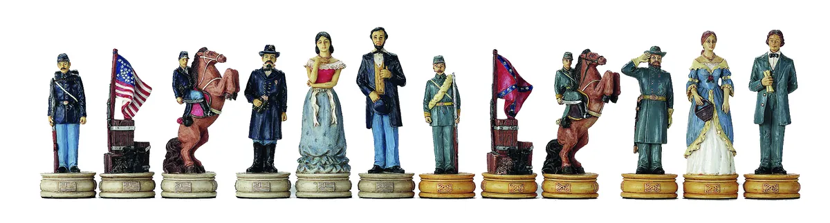 Piezas de ajedrez guerra de Secesión