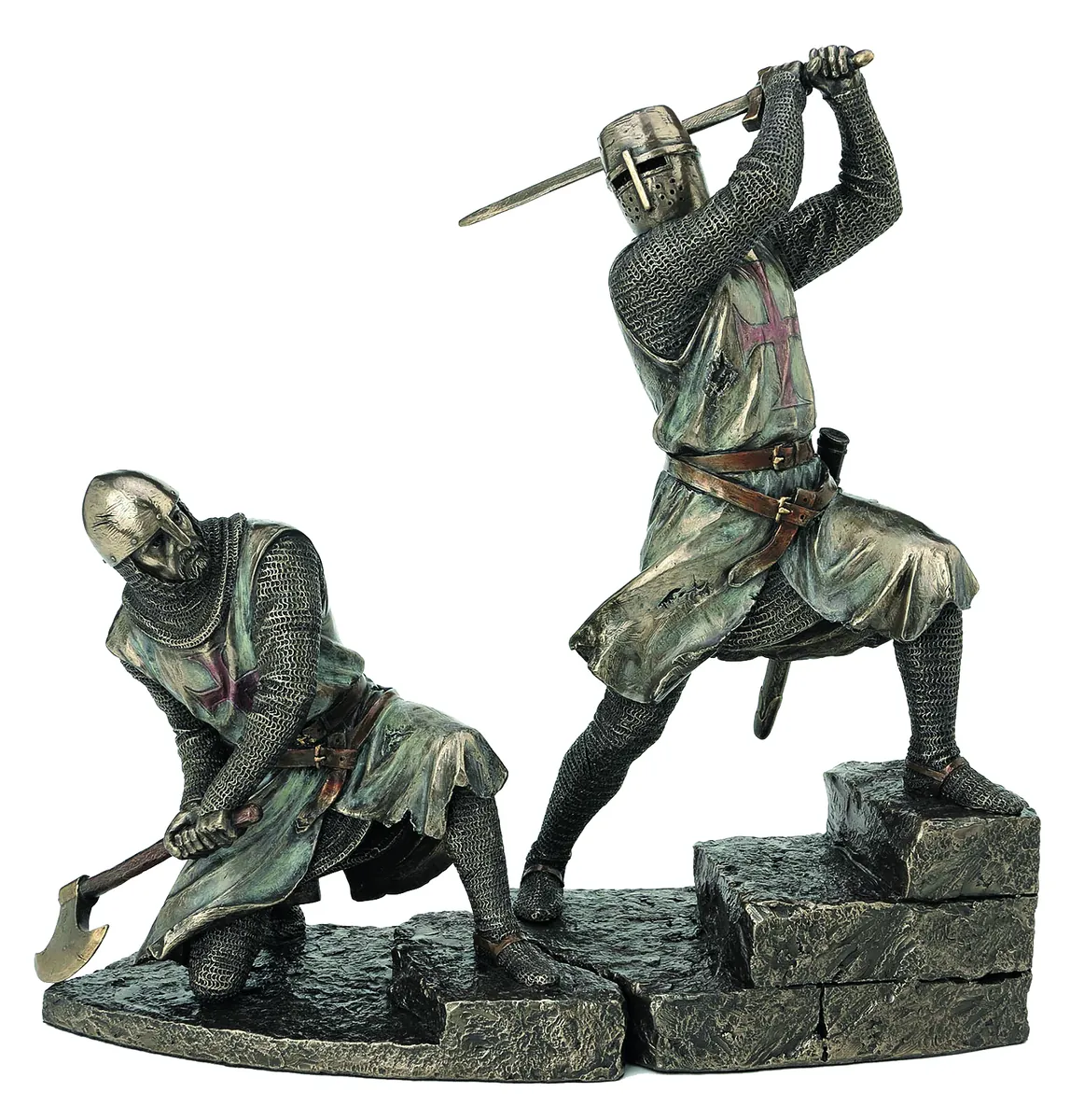 Cruzados con espada y hacha